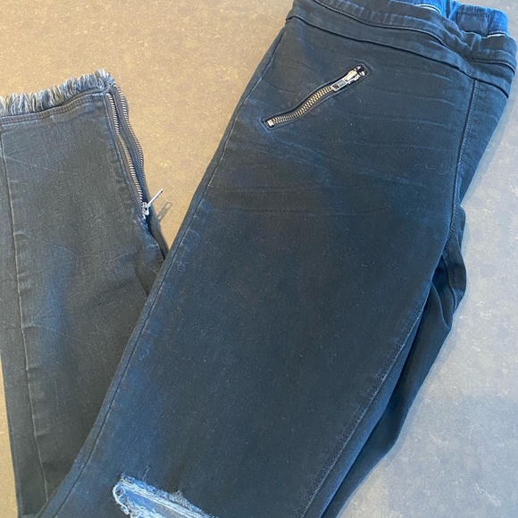 RTA Mila Denim Legging Pant with zippers in Black size Medium - Picture 2 of 6